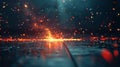 Fiery Sparks Exploding During Metal Welding Process Royalty Free Stock Photo
