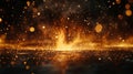 Fiery Sparks Exploding Upwards From Molten Metal Royalty Free Stock Photo