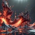 Fiery splashes on a dark surface Royalty Free Stock Photo