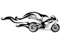 Fiery Sports Motorbike Racer Variation vector illustration