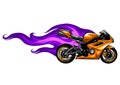 Fiery Sports Motorbike Racer Variation vector illustration