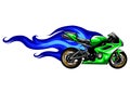 Fiery Sports Motorbike Racer Variation vector illustration