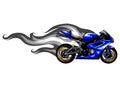 Fiery Sports Motorbike Racer Variation vector illustration