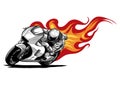 Fiery Sports Motorbike Racer Variation vector illustration