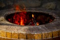 Fiery stone oven for baking bread