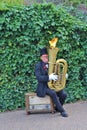 A fiery street musician in London Royalty Free Stock Photo