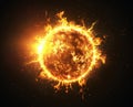 Fiery Sun in Outer Space Royalty Free Stock Photo