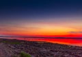 Fiery Sunrise over Gouldsboro Bay, Maine Royalty Free Stock Photo