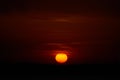 Fiery sunset and big sun Royalty Free Stock Photo