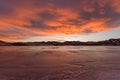 Fiery Sunset Clouds - Bear Creek Lake Royalty Free Stock Photo