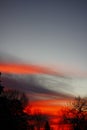 Fiery Sunset Clouds in Winter, Ohio Royalty Free Stock Photo