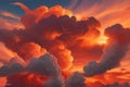 Fiery sunset intricate cloud patterns & light play