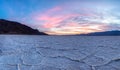 Sunset at Badwater basin, Death Valley, California, USA. Royalty Free Stock Photo