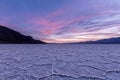 Sunset at Badwater basin, Death Valley, California, USA. Royalty Free Stock Photo