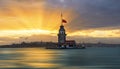 Maiden`s Tower Kiz Kulesi also nown as Leander`s Tower Royalty Free Stock Photo