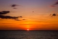 Fiery Sunset over Island in Adriatic Sea in Italy Royalty Free Stock Photo