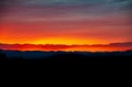 Fiery sunset over Sedona, Arizona.