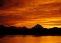 Fiery Sunset Over Teton