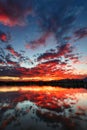 Fiery Arizona sunset sky in Fountain Hills Royalty Free Stock Photo
