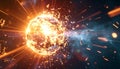 Fiery Supernova Explosion in Outer Space Royalty Free Stock Photo