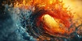 Elemental Collision: Inside Fire and Water Wave