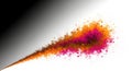 Fiery swirl of magenta and orange hues exploding dynamically across a gradient background Royalty Free Stock Photo
