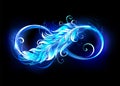 Fiery symbol of infinity with feather Royalty Free Stock Photo