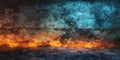 Fiery and Teal Abstract Art Background Texture Royalty Free Stock Photo