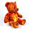 Fiery Teddy Bear with Flames Surrounding It Royalty Free Stock Photo