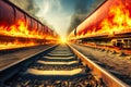 Fiery Train Disaster: Explosive Derailment.