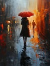 Fiery Umbrella: A Moody Walk Through a Noire Palette