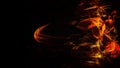 Fiery unique background, in the form of solar prominences, fiery whirlwinds. on a black background. Illustration