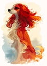 Fiery Vixen Princess: A Dog with Long Red Hair and a White Face