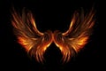 Fiery Wings: A Digital Masterpiece Royalty Free Stock Photo