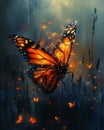 Fiery Wings in a Field of Anomalies: A Regeneration of Light and Royalty Free Stock Photo