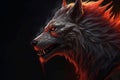 Fiery wolf fantasy. Generate Ai