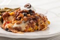 Fiesta Bake Mexican Lasagna close up shot Royalty Free Stock Photo