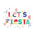 Fiesta banner and poster concept design with flowers and bright decoration elements.