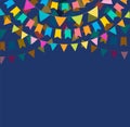 Fiesta banner and poster design with flags, decorations