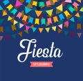 Fiesta banner and poster design with flags, decorations