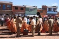 Fiesta in Bolivian village, Andes, South America Royalty Free Stock Photo