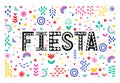 Fiesta colorful banner. Festive vector illustration with flowers and decorations.