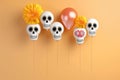 Fiesta De Halloween Para Nios Globos De Calaveras Y Dulces Creados Con Ia Generativa