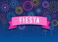 Fiesta, Fireworks and celebration background, winner, victory poster design Royalty Free Stock Photo