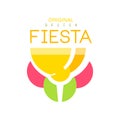 Fiesta logo design, colorful label for a holiday or festival vector Illustration