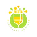 Fiesta logo original design, label for a holiday or festival vector Illustration