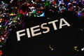 Fiesta write between confetti Royalty Free Stock Photo