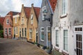 The facades of a typical old Dutch village in the delta area. Royalty Free Stock Photo