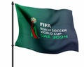 FIFA Beach Soccer World Cup UAE 2024 Flag. 2D Rendering Illustration.