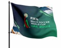 FIFA Beach Soccer World Cup UAE 2024 Flag. 2D Rendering Illustration.